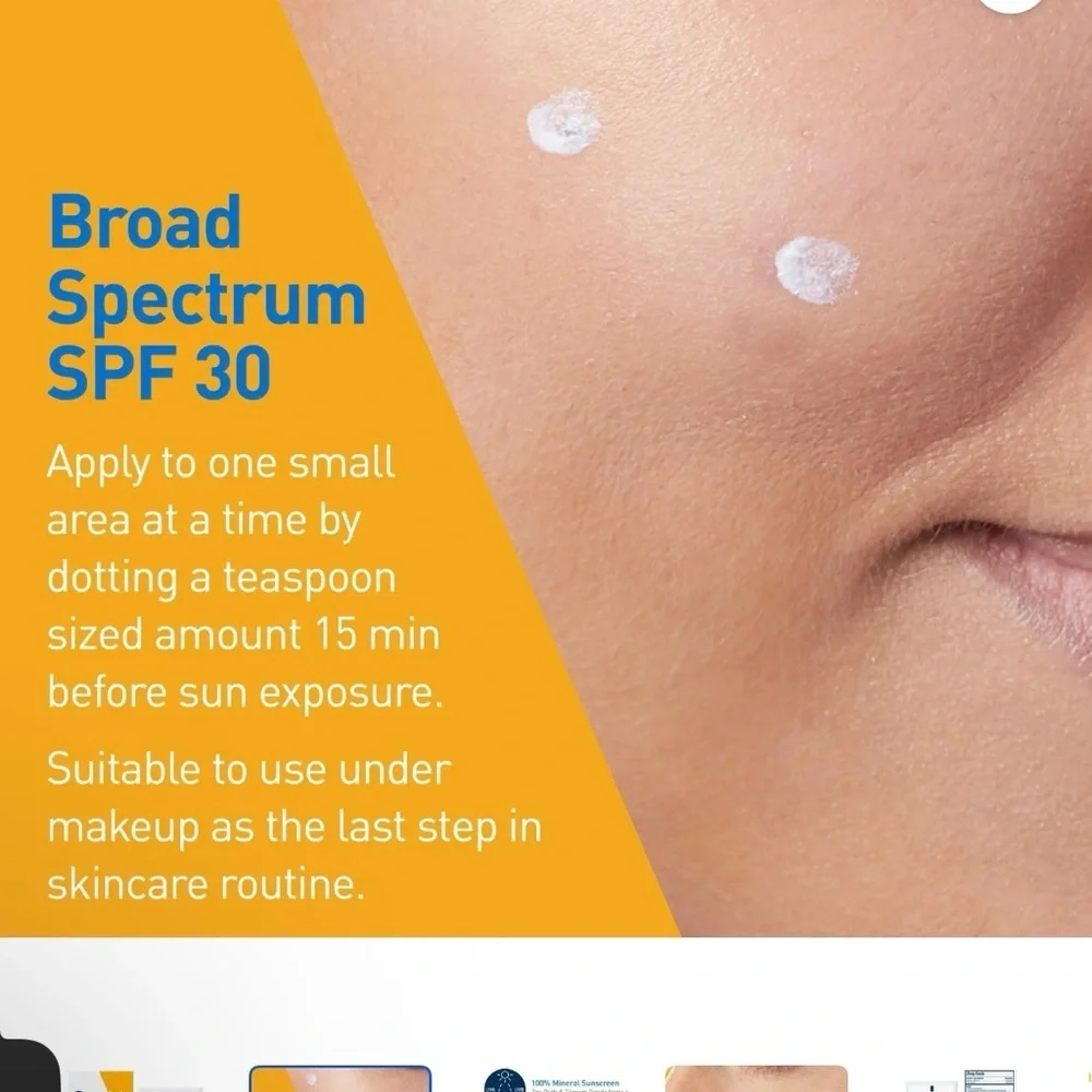 CeraVe Hydrating Mineral Sunscreen SPF 30 Face Lotion for Sensitive Skin